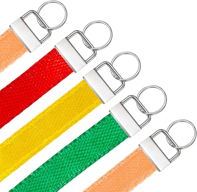 Qovydx 45Pcs 1 Inch Silver Wristlet Key Fob Hardware 1" Metal Key Chain Fob Wristlet Hardware with Split Rings Key Fob Keychain Wristlet for Lanyard