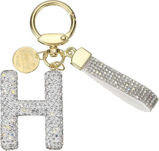 PATIKIL Initial Letter Keychain, Cute Sparkly Rhinestone Key Chain Alphabet Charm for Car Keys Handbags Purse