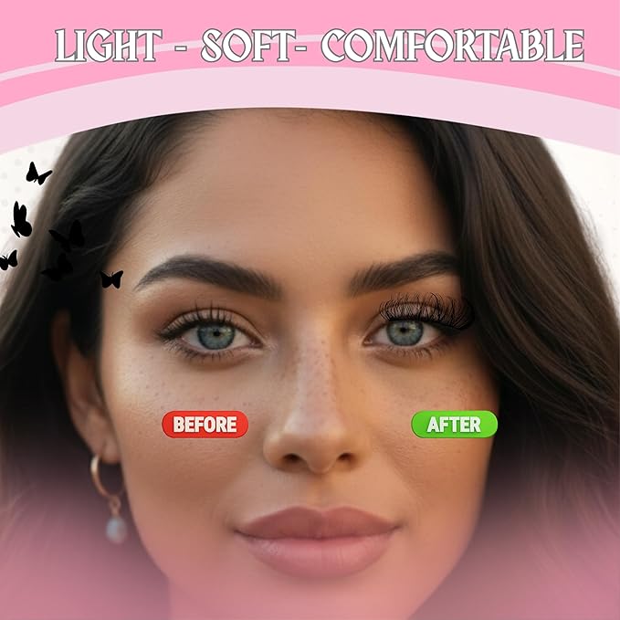 Lovely Goods Co. "Demure" Individual Volume Cluster Lashes, D Curl, Mixed Length 10-18mm, Soft and Comfortable