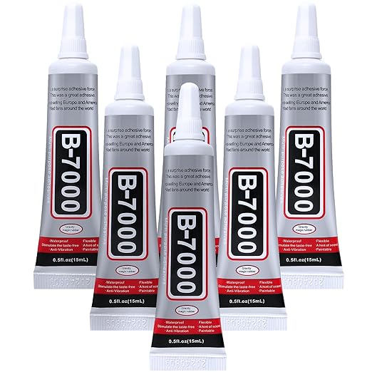 6PCS Jewelry Glue - 15ML/0.5fl oz Clear DIY Craft Glue for Rhinestones, Waterproof Strong Bond Adhesive for Phone Repair, Nail Art, Shoes, Fabric, Metal, Glass