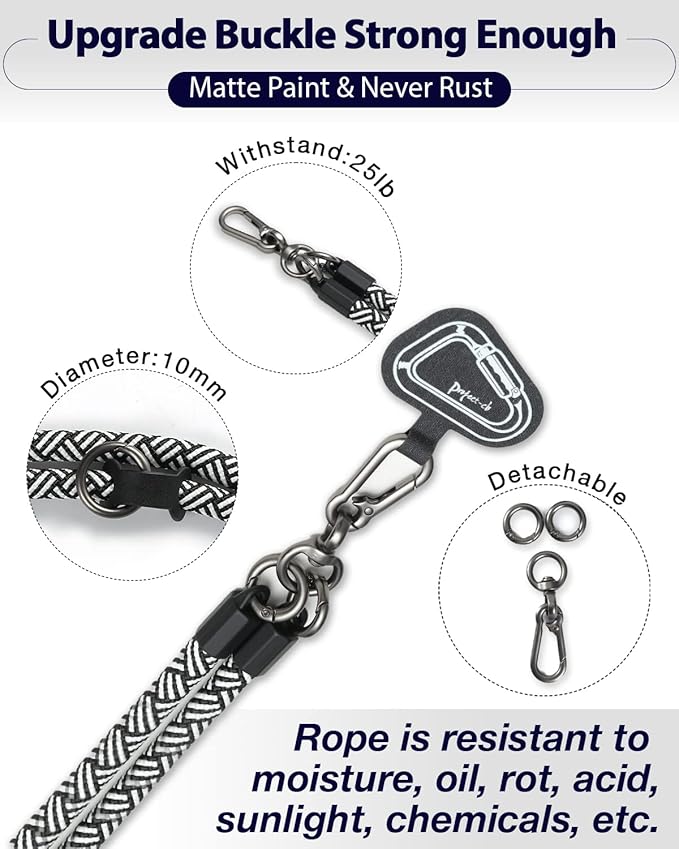 project-cb Cell Phone Lanyard ×1, Tether Tab ×2, Universal Adjustable Phone Strap, Crossbody, Neck Phone Lanyard, Rope Strap