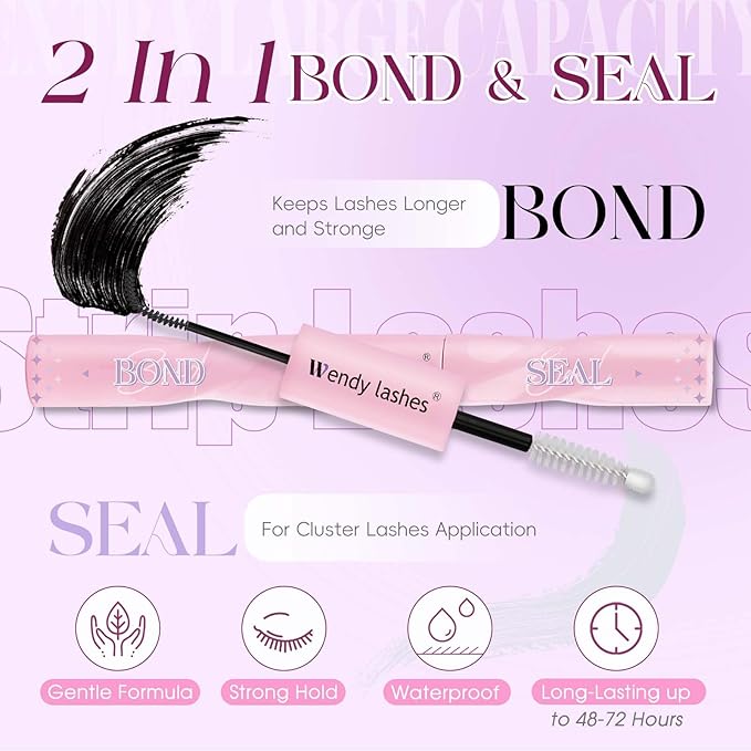 Lash Clusters Kit Wispy Eyelash Extensions 10-18mm D Curly DIY Individual Lashes Kit for Natural Volume Includes Lash Bond and Seal Tweezers DIY at Home Salon Quality Beginner Friendly
