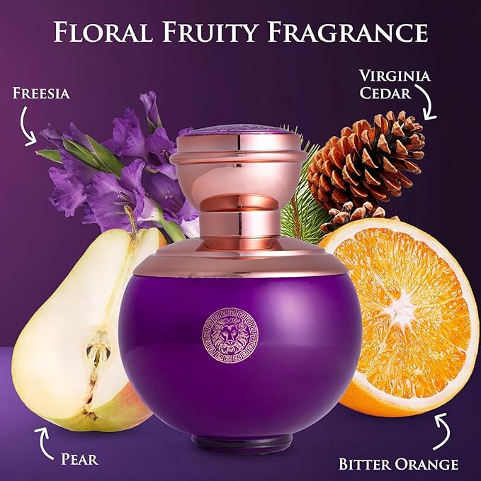 Verse Women’s Fragrance Collection – Deep Blue, Deep Purple & Pink Crystal Intense – 3.4 fl oz Eau de Parfum Gift Set – Floral, Fruity & Woody Notes with Apple, Pear, Raspberry and Magnolia