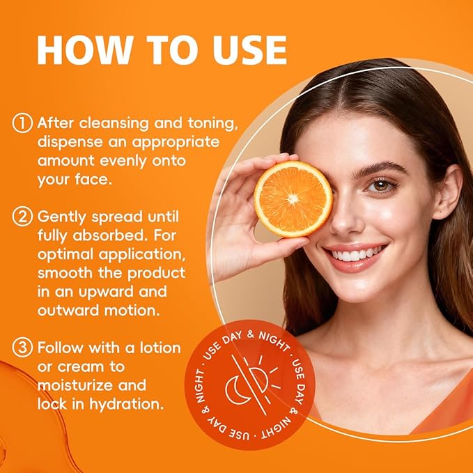 MSMEESUYA Vitamin C Serum for Face 2-Pack, Brightening Facial Serum with Hyaluronic Acid & Vitamin E, Helps Improve Dark Spots, Uneven Tone, Fine Lines & Wrinkles, 1 Fl Oz Each