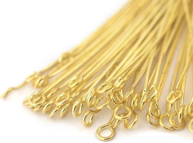 The Bead Chest Gold 21 Gauge 3 Inch Eye Pins (Approx 100 Pieces)