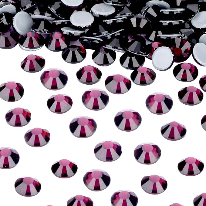 Hot Fix Crystal Flatback Rhinestones Glass Diamantes Gems 4.8mm(20ss 1440pcs, Amethyst)