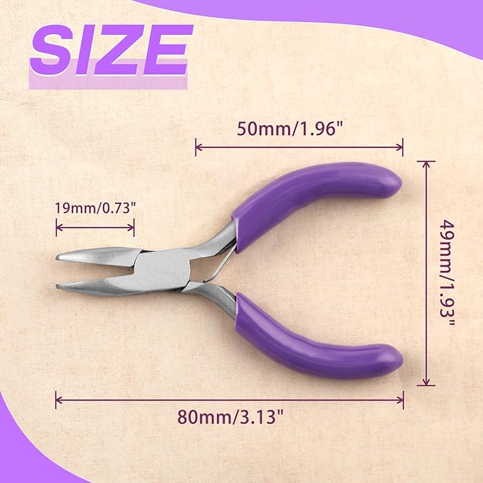 SPEEDWOX Mini Bent Nose Pliers - Jewelry Making Tools with Curved Small Pliers