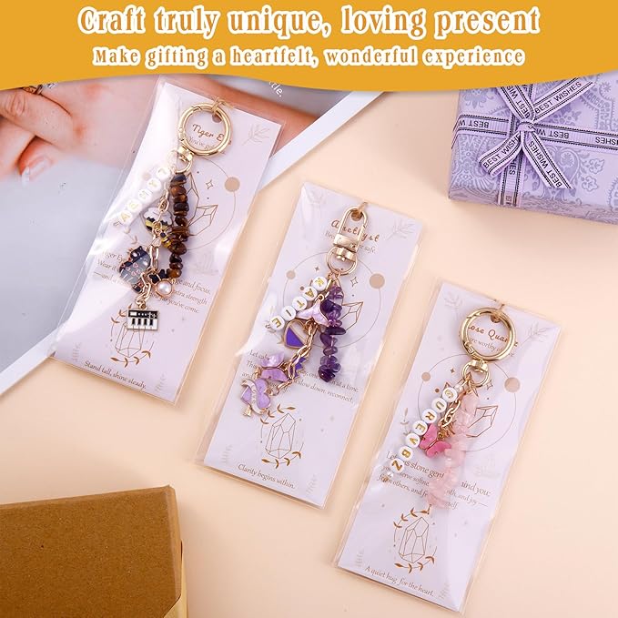 TOHONGADON 674 Pcs Keychain Making Kit, Bag Charm Kit with 3 Kinds of Crystal Stones, 322 Charms, 12 Keychain Clips, Key Ring Jewelry Plier, Extender Chain, Letter Beads for DIY Crafting