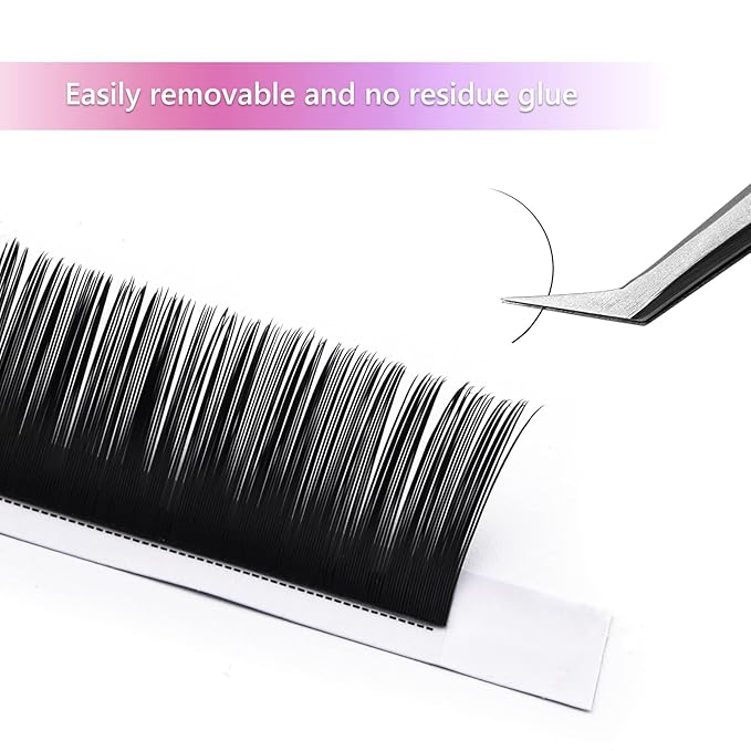 Eyelash Extension Mixed Tray D Curl Lash Extensions 13-16mm Premium Silk Classic Lash Extensions Matte Black Professional Eyelashes Extension Semi Permanent Eyelashes (0.20-D, 13-16mm)