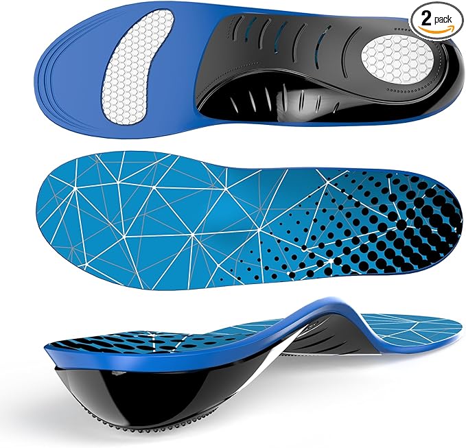 Plantar Fasciitis Arch Support Insoles - Welnove Heavy Duty High Arch Inserts Standing All Day, Fatigue Reduce - Orthotic Cushion for Foot Pain, Flat Feet, Heel Spurs, Man & Women, Fit Most Shoes (M)