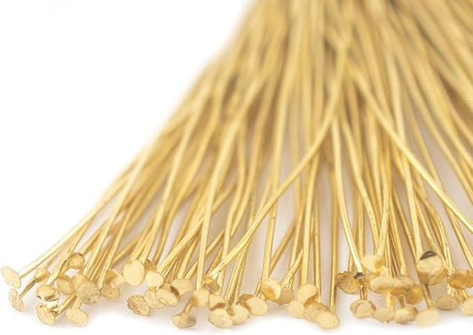 The Bead Chest Gold 21 Gauge 3 Inch Head Pins (Approx 100 Pieces)