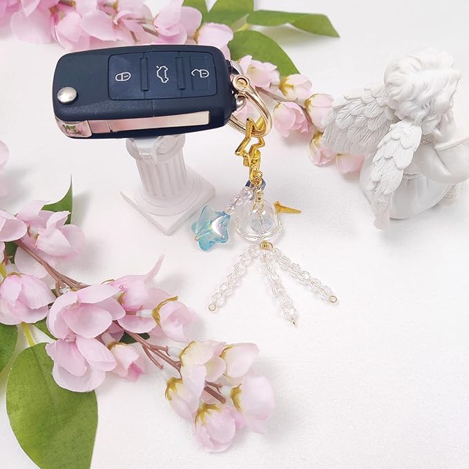 Y2K Aesthetic Keychains for Women Cute Flowers Star Cake Jellyfish Keychins Charms Kawaii Bag Purse Decor