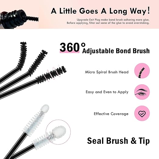 Lash Bond and Seal Waterproof, Cluster Lash Glue Bond and Seal Lash Glue, Strong Hold 72h for Eyelash Clusters, Latex Free Sensitive Eyes Available 10ML (Pack of 2)