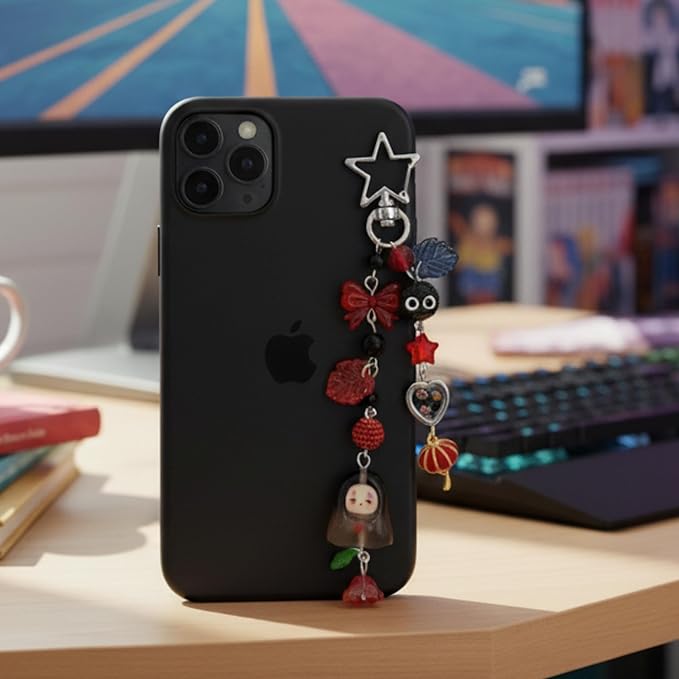 Keychain, Gifts for Animal & Anime Lovers, Y2K Heart Bow Pendant, Women Girls Kawaii Bag Charm