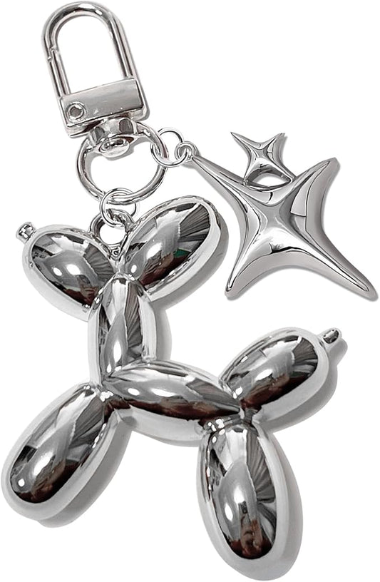 LAEKOU Cute Star Balloon Dog Keychain, Y2K Bag Charms Keychains Accessories for Women, Aesthetic Key Chain