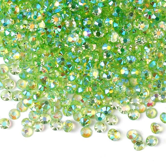 1000 Pieces SS20 5mm Flatback Rhinestones AB Clear Round Gems Crystals for Nail Art DIY Crafts Clothes Shoes Bags （Transparent Light Green AB）