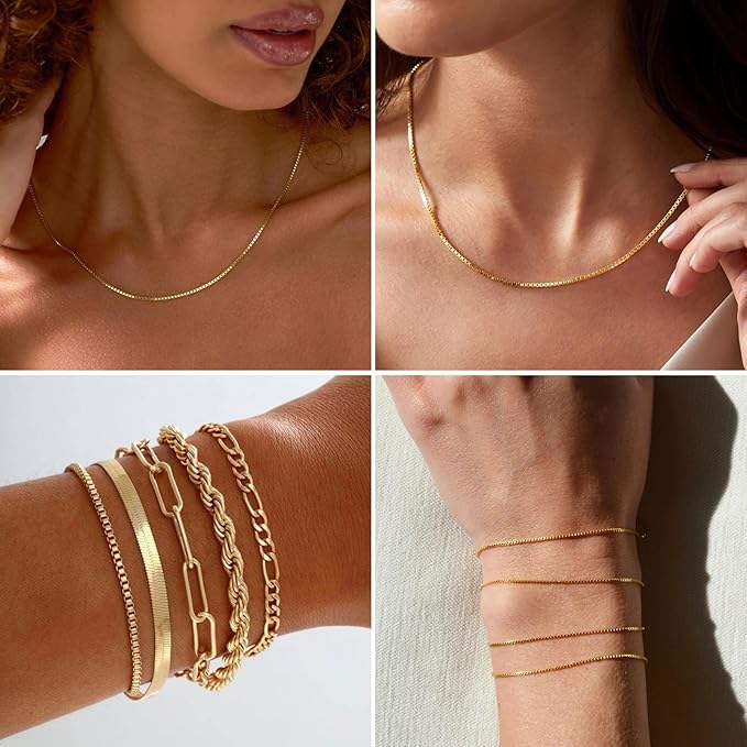 33FT Gold Box Chain for Jewelry Making 1MM Gold PVD Plated Staianless Steel Square Box Chain Roll Bulk for DIY Crafts Jewelry Making