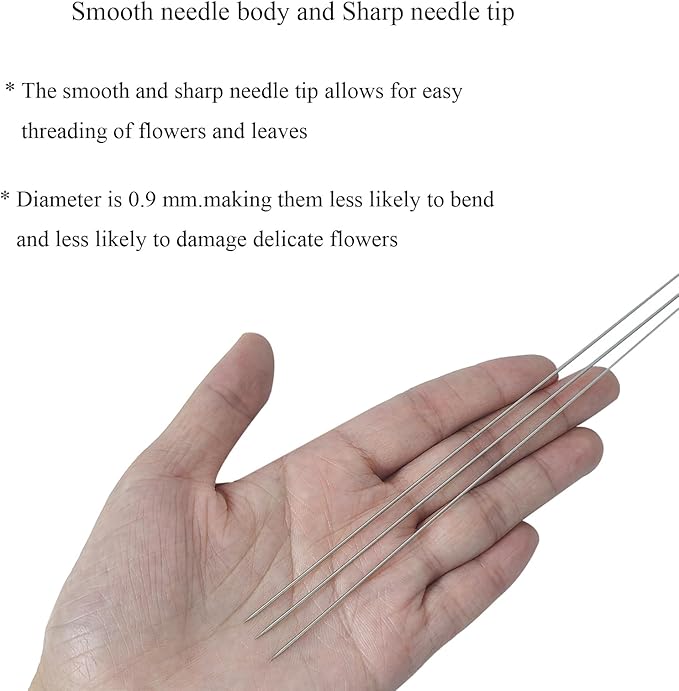 10Pcs Lei Needle for Leis Making, 5.9 Inch Large Eye Sewing Beading Needle for Art Craft Long Lei Needle to Make Hawaiian Flower Lei for Graduation Wedding Birthday Party, Dia 0.9mm, LXLVOUEG