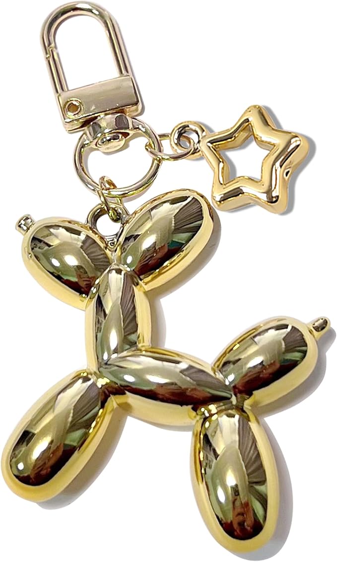 LAEKOU Star Balloon Dog Keychain for Women, Cute Y2K Key Chain Accessories, Aesthetic Charms for Bag Backpack