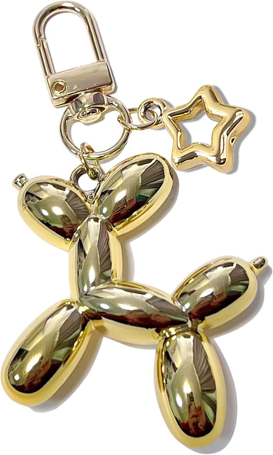 LAEKOU Star Balloon Dog Keychain for Women, Cute Y2K Key Chain Accessories, Aesthetic Charms for Bag Backpack