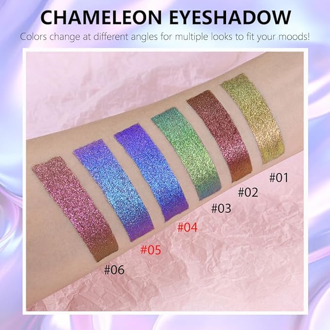 evpct 2Pcs Royal Sapphire Blue Duochrome Chameleon Liquid Eyeshadow, Multichrome Metallic Glitter Liquid Eye Shadow Makeup for Women, Waterproof Multi Color Shifting High Pigment Iridescent Eyeshadow