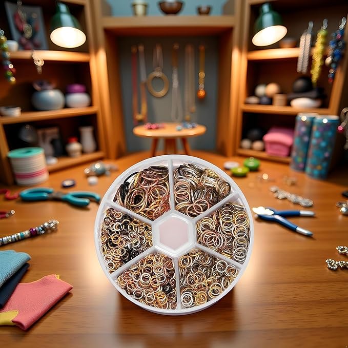 1940 Pcs Multicolour Metal Jump Rings Small Crafts Jump Jewelry Connectors Assorted Size Connector Rings Open O for Keychain Making Jewelry Findings