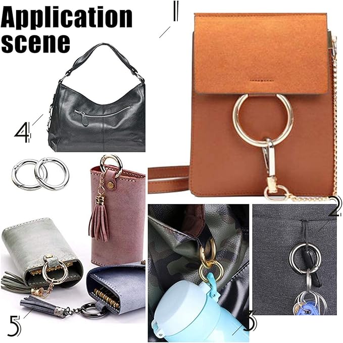 UNICRAFTABLE 10pcs Stainless Steel Spring Gate Rings Round Ring Springring Trigger Clasp Spring Snap Clip Hooks Metal Split Rings Keyring Buckle for Jewelry Making 20x3.5mm