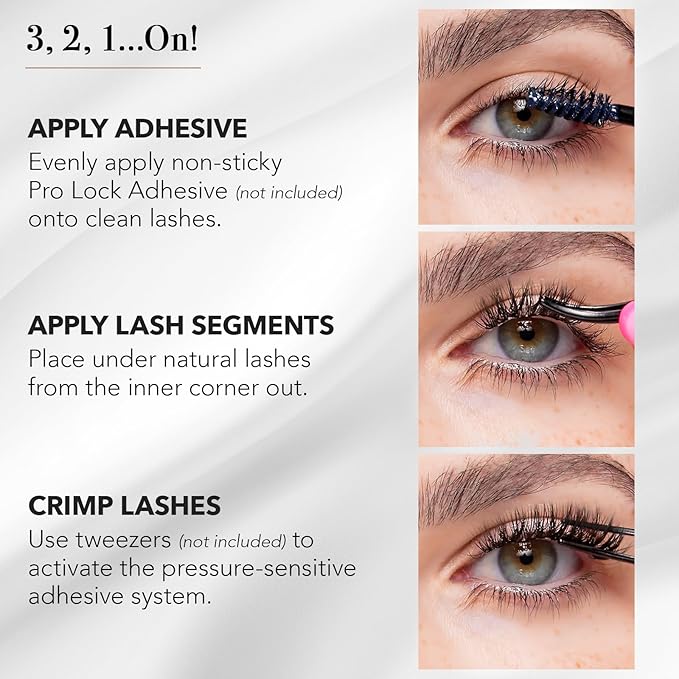 Pro Lash ProWear Professionally Styled Lash Clusters - Easiest to Apply Eyelash Cluster - 10 Day Eyelashes - Waterproof Lashes Clusters - 3 Sets - Volume Shorties No. 06 - Cocoa
