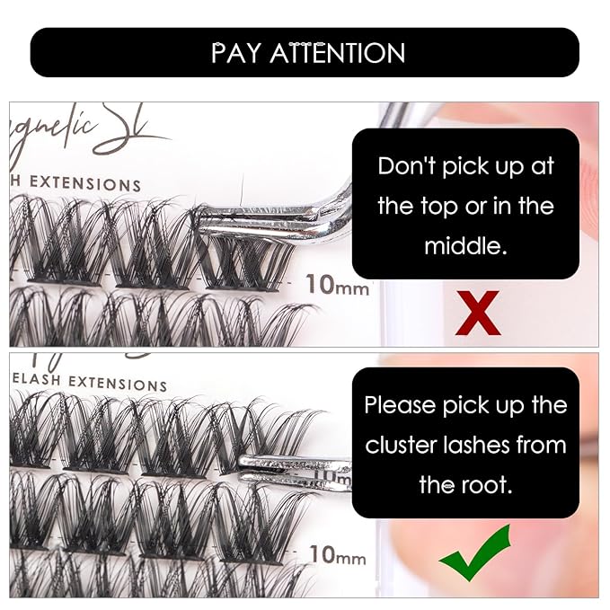 Lash Clusters 144 Pcs Individual Lashes Clusters Eyelash Extensions False Eyelashes DIY Lash Extension Reusable False Eyelashes Natural Look Mix 10-16mm-DM27