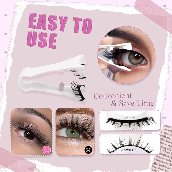 FADLASH Magnetic Eyelashes with Applicator Reusable Magnetic Lashes Natural Look No Glue Needed Wispy Lash Extensions Easy to Wear and Remove 4 Pairs (S02)