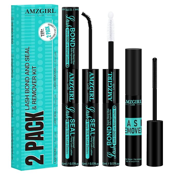 Lash Bond and Seal and Remover Waterproof Lash Cluster Glue Remover for Cluster Lashes Diy Eyelash Extensions Glue Strong Hold 72H+ Oil Lashes Remover Fast Remove Residue(Bond&Seal Remover)