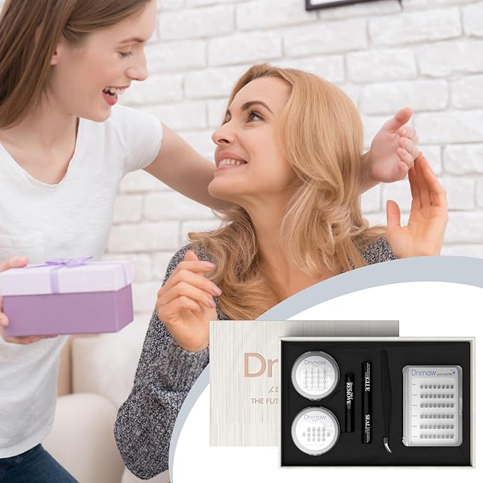 Luxury Lash Clusters Kit - Wispy & Fluffy Cluster Eyelash Extensions 8-16mm, 150H Wear | Korean Hypoallergenic PBT Fibers, Waterproof Glue & Seal | Gift Ready Premium Box (Volume-Sliver box)