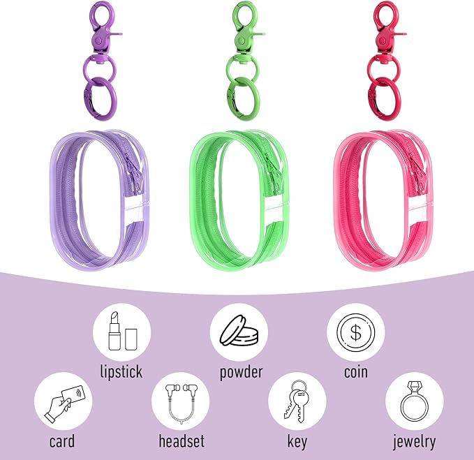 Clear Mini Waterproof Zipper Makeup Bag Small Cosmetic Keychain Pocket Portable Travel Lipstick Bag Women Zipper Pouch Card Data Cable Pouch Coin Purse Aesthetic Stuff Purse Organizer