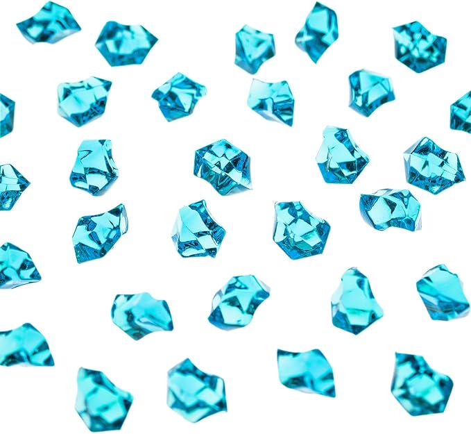 Super Z Outlet 1" Acrylic Color Ice Rock Crystals Treasure Gems for Table Scatters, Home Vase Fillers, Event, Wedding, Arts & Crafts, Birthday Decoration Favor - (Pack of 120) (Turquoise)