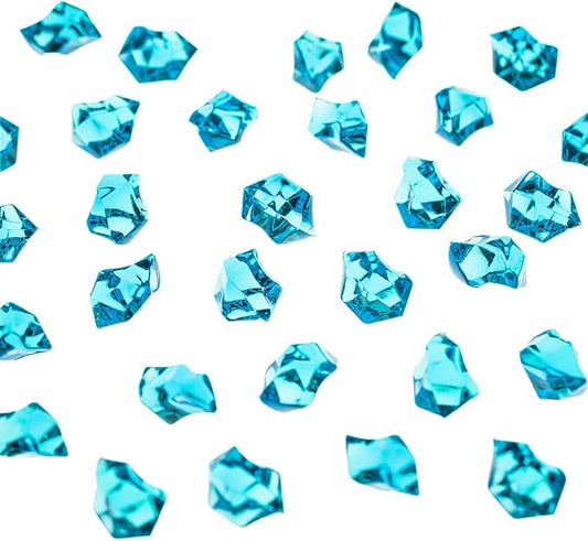 Super Z Outlet 1" Acrylic Color Ice Rock Crystals Treasure Gems for Table Scatters, Home Vase Fillers, Event, Wedding, Arts & Crafts, Birthday Decoration Favor - (Pack of 120) (Turquoise)
