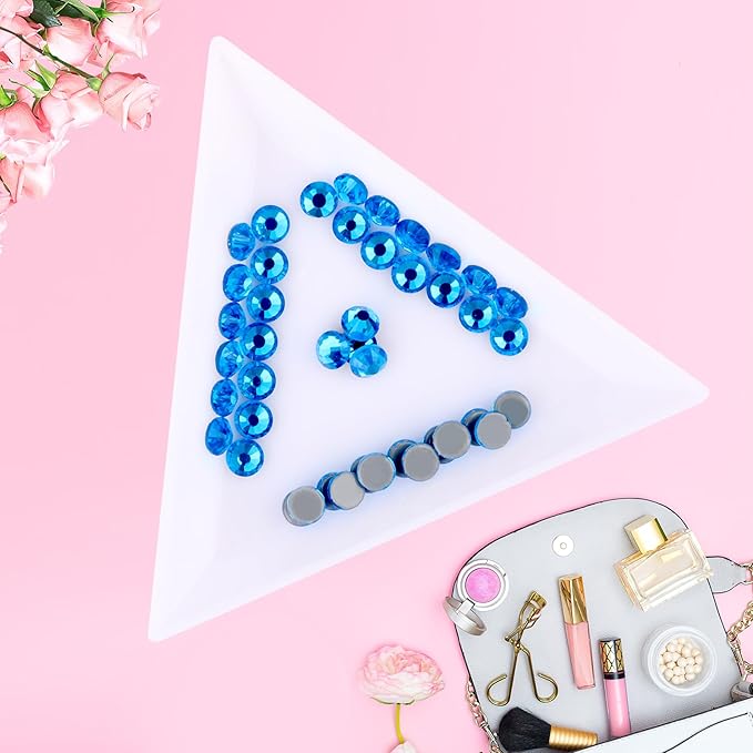 Jollin Hot Fix Crystal Flatback Rhinestones Glass Diamantes Gems 3.2mm(12ss 1440pcs, Capri Blue)