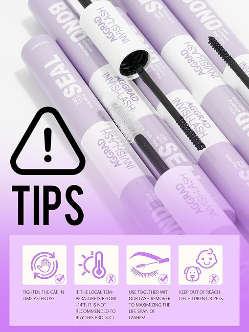 Clear Lash Cluster Glue Bond and Seal Waterproof 150H Super Strong Hold Long-Lasting for Eyelash Clusters Extensions Kit DIY Self Adhesive 2 in 1 Individual Lash Glue Clear Bonder & Sealant