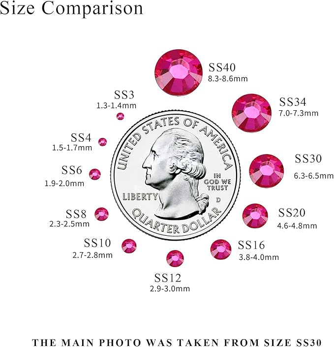 1440PCS SS20 Crystal Glass Flatback Rhinestones, Round Flat Back Crystal Gems for Nail Art and Craft Clothes, Glue Fix Diamond Stones Hot Pink (4.6-4.8mm)