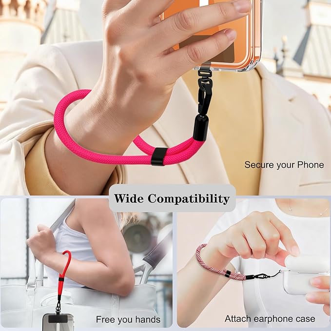 Phone Lanyard, 2 Pack Adjustable Cell Phone Lanyard Hand Phone Wrist Strap with Tether Tabs for Smartphones