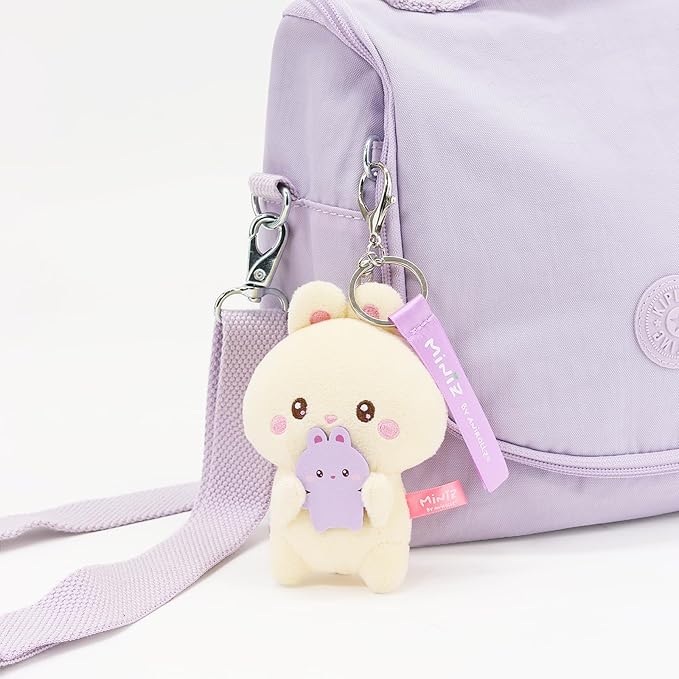 Anirollz Miniz Plush Charm Cute Stuffed Animal Keychain Kawaii Mini Bag Accessory Collectible Pocket Toy for Kids & Adults