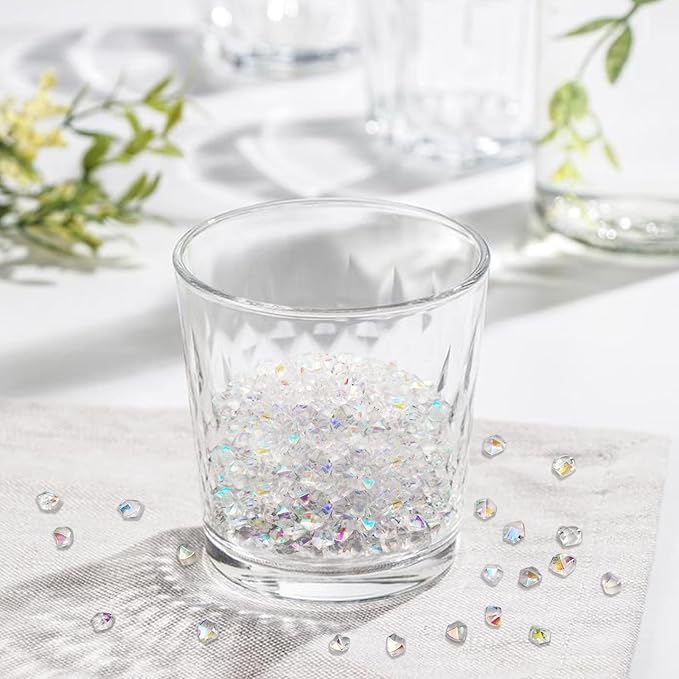 Iridescent Vase Filler, 1400 PCS 6 * 9 mm Acrylic Ice Cubes Acrylic Gem Plastic Diamonds Acrylic Table Centerpiece