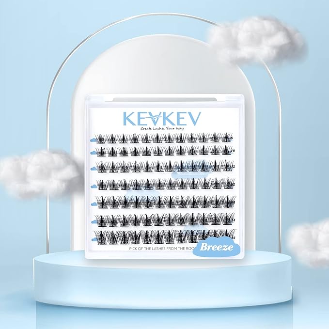 Lash Clusters 84 Pcs Cluster Lashes Eyelash Clusters DIY Cluster Eyelash Extensions Individual Lashes Thin Band & Soft(Breeze,D-14mm)