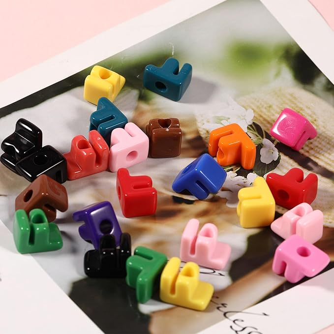 40 PCS Letter Beads 3D Acrylic 21mm x 15mm F Loose for Jewelry Making Bracelet Necklaces Keychain Phone Bag Chain Key Chains(Mixed Color F)