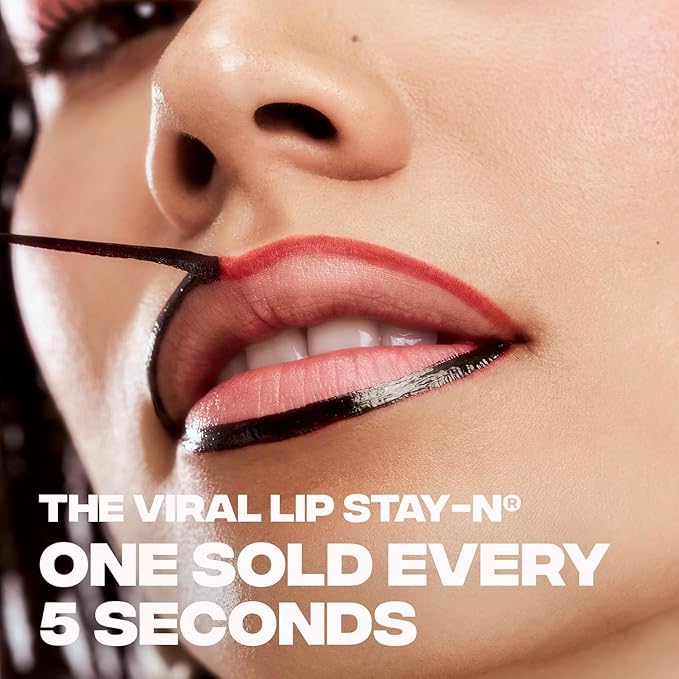 Sacheu Lip Liner STAY-N Peel Off Lip Stain — Long Lasting Waterproof Lip Tint with Hyaluronic Acid & Vitamin E — Transfer Proof Matte Finish, Vegan & Cruelty-Free (p-INKED)