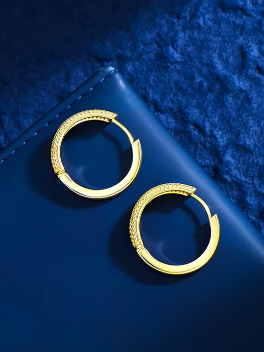 14K Gold Hoop Earrings for Women Hypoallergenic Lightweight Gold Huggie Hoop Earring Jewelry Gift