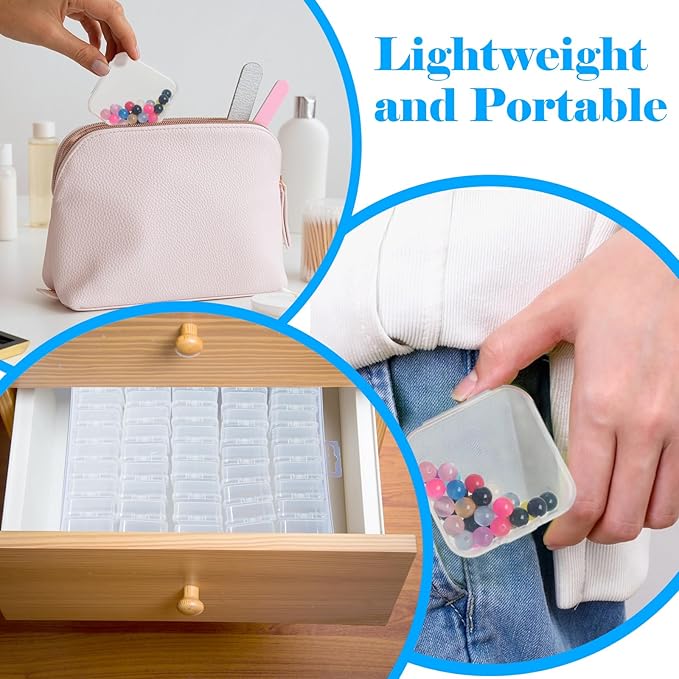 138 PCS Bead Organizer Box, Plastic Bead Storage Containers, Clear Beads Case Storage Organizer for Jewelry Making Small Craft Diamond Art Accessories