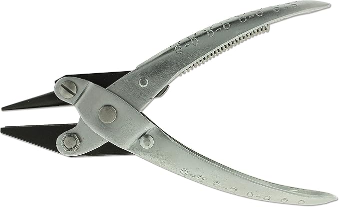 The Beadsmith Round Nose/Concave Parallel Pliers - 5.71 inches (145mm), Steel tool for jewelry making, no spring