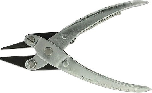 The Beadsmith Round Nose/Concave Parallel Pliers - 5.71 inches (145mm), Steel tool for jewelry making, no spring
