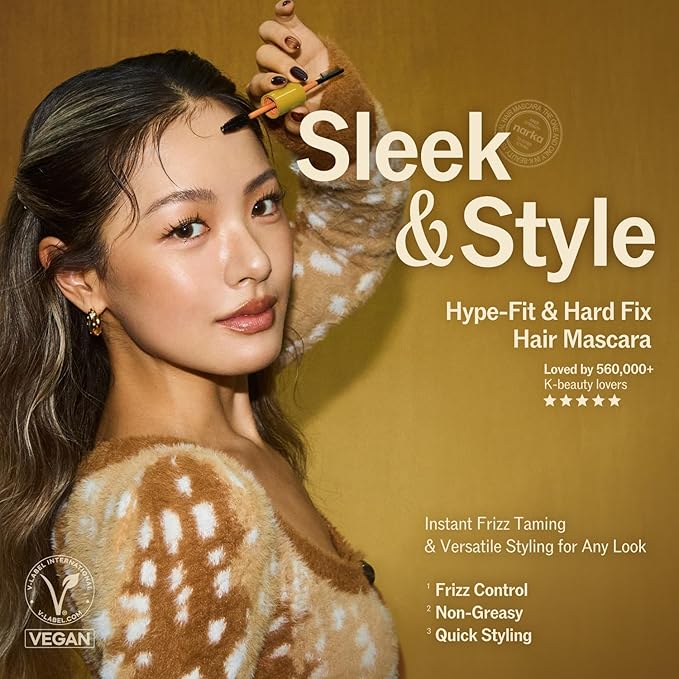 Hard Fix Hair Mascara – Strong Hold, Edge Control, Slick Back Stick with Dual-Brush Design for Precision Styling, Non-Greasy All-Day Fix, Easy-Wash Formula