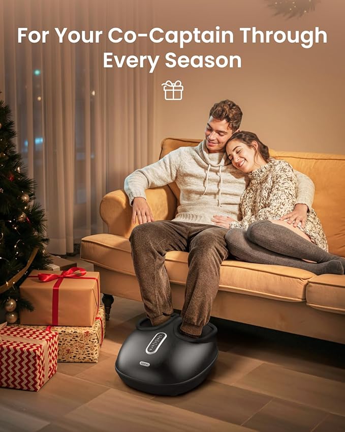RENPHO Foot Massager with Heat, [2026 Upgraded] Birthday Gifts for Women Men Elderly, FSA Eligible Shiatsu Foot Massager for Plantar Fasciitis, Deep-Kneading, Air Squeezing Feet Massager, Size 12 DG